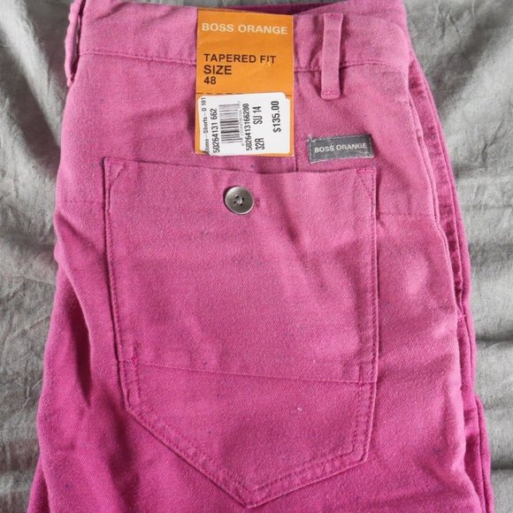 NWT Hugo BOSS ORANGE BRAND Cotton Blend FADED RED Tapered Fit STIMO SHORTS ANB - Picture 3 of 3